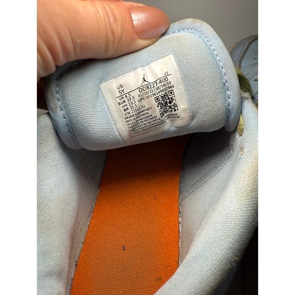 Nike Air Jordan 1 Low Light Blue Orange Kids Youth Sz 5Y DO8277 400 - Picture 4 of 5